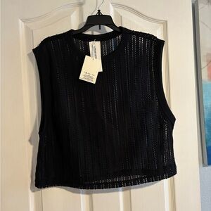 Champion Black Sheer Knit sleeveless Crop Top